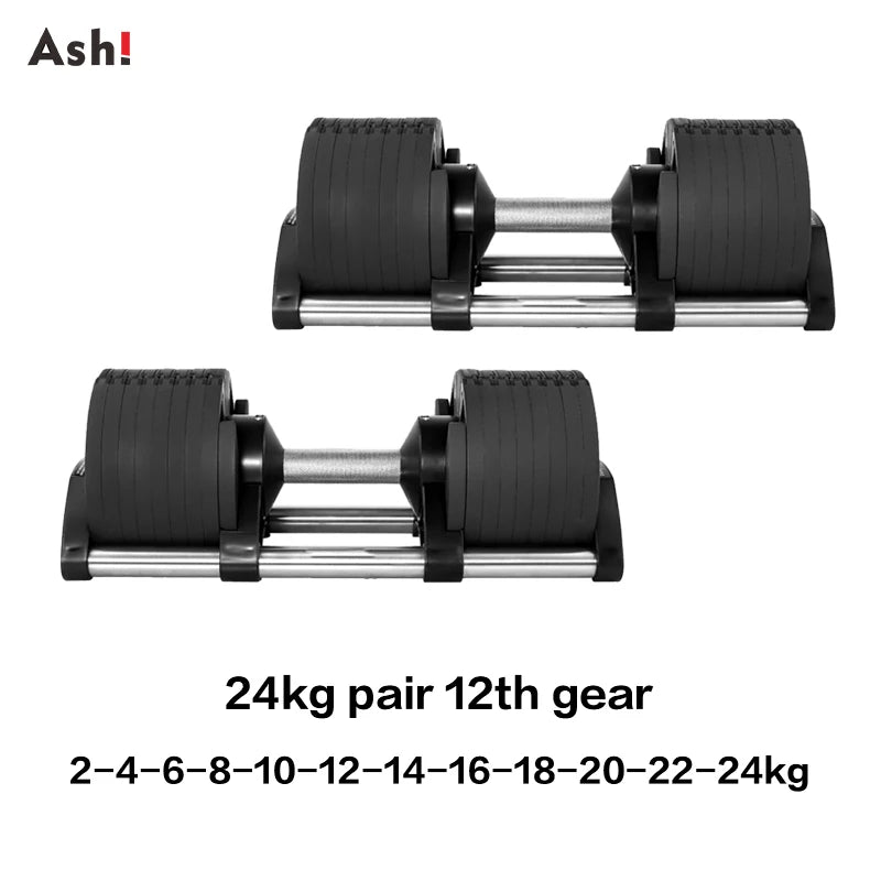 Multiple Colors Adjustable Dumbbells Set 2kg(5lb) or 4kg(9lb) Increase Max 45kg(100lb) Home Fitness Fast Adjustment Dumbbells