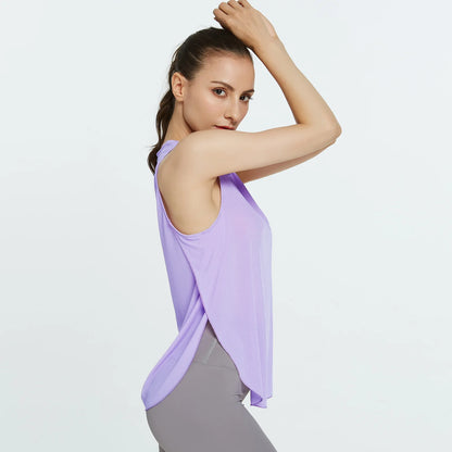 Women's Yoga Shirts Sleeveless Athletic Fitness Racerback Sports Vest Comfortable U-neck VestTraining Sport Tank Tops New
