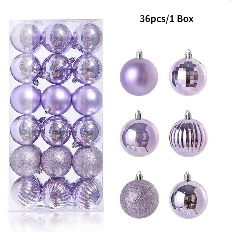 24/36Pcs Christmas Balls 4CM Ball Christmas Tree Pendant Ornaments for Home Party Decor 2025 New Year Navidad Gifts Accessories