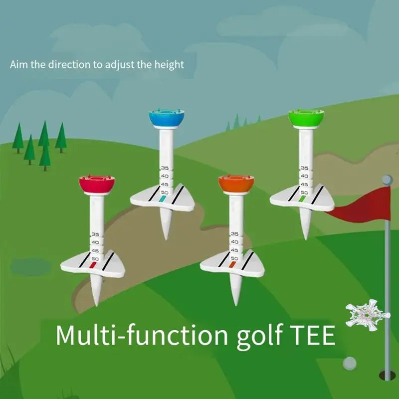 4Pcs Golfs Tees For Golfs Driver Training, Plastic Golfs Tees Low Resistance More Distance Consistent Height Tees
