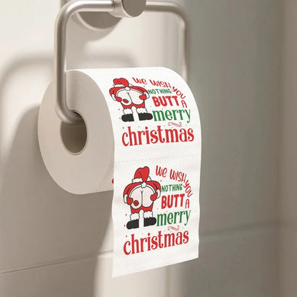 Christmas Toilet Roll Paper Happy 2026 New Year Christmas Supplies Xmas Tissue Roll Napkin Kitchen Tool Home Decoration New Year