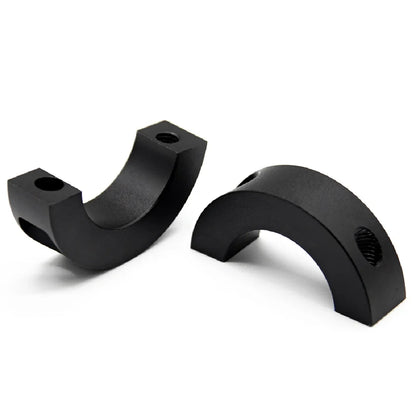 Simube Shaft Clamp For Fanatec Base, featuring aluminum alloy material, anodized coloring, and CNC machining process.
