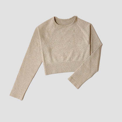 Yoga Sports Crop Top Long Sleeve Gym Women's Seamless T-shirt Fitness Woman Sport T-shirt Workout Tops For Women's Sportswear