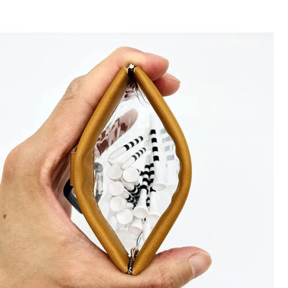 Golf Tees Pouch Golf Ball Bag With Clip Golf Tees Holder Transparent Storage Bags Outdoor Sports Golf Supplies Accessories