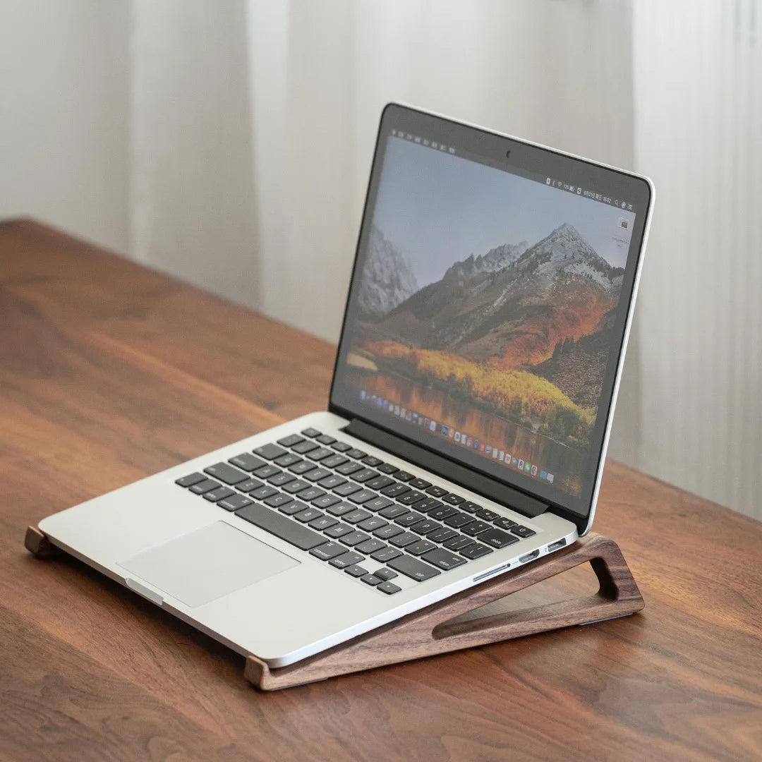 Wooden Folding Laptop Stand  Portable Height  Riser For Desk, Tablet Holder With Enhanced Heat Dissi