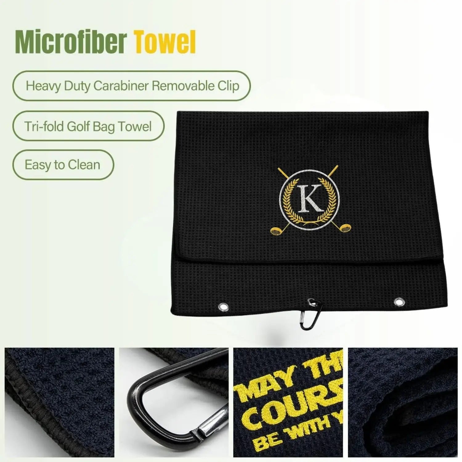 Funny Microfiber Premium Golf Towel, Embroidered Golf Towels for Golf Bags for Men&Women, Golf Accessories for Men Golfers
