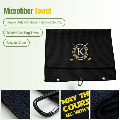 Funny Microfiber Premium Golf Towel, Embroidered Golf Towels for Golf Bags for Men&Women, Golf Accessories for Men Golfers