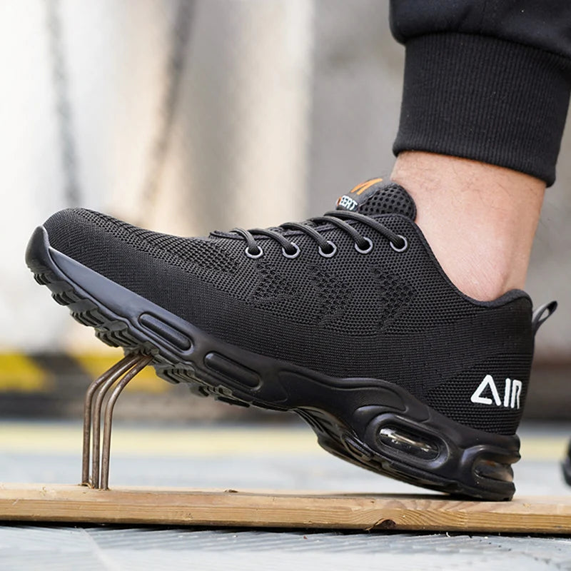 Safety shoes for Men breathable work sports shoes steel toe shoes puncture resistant safety protection shoes Slip-resistant