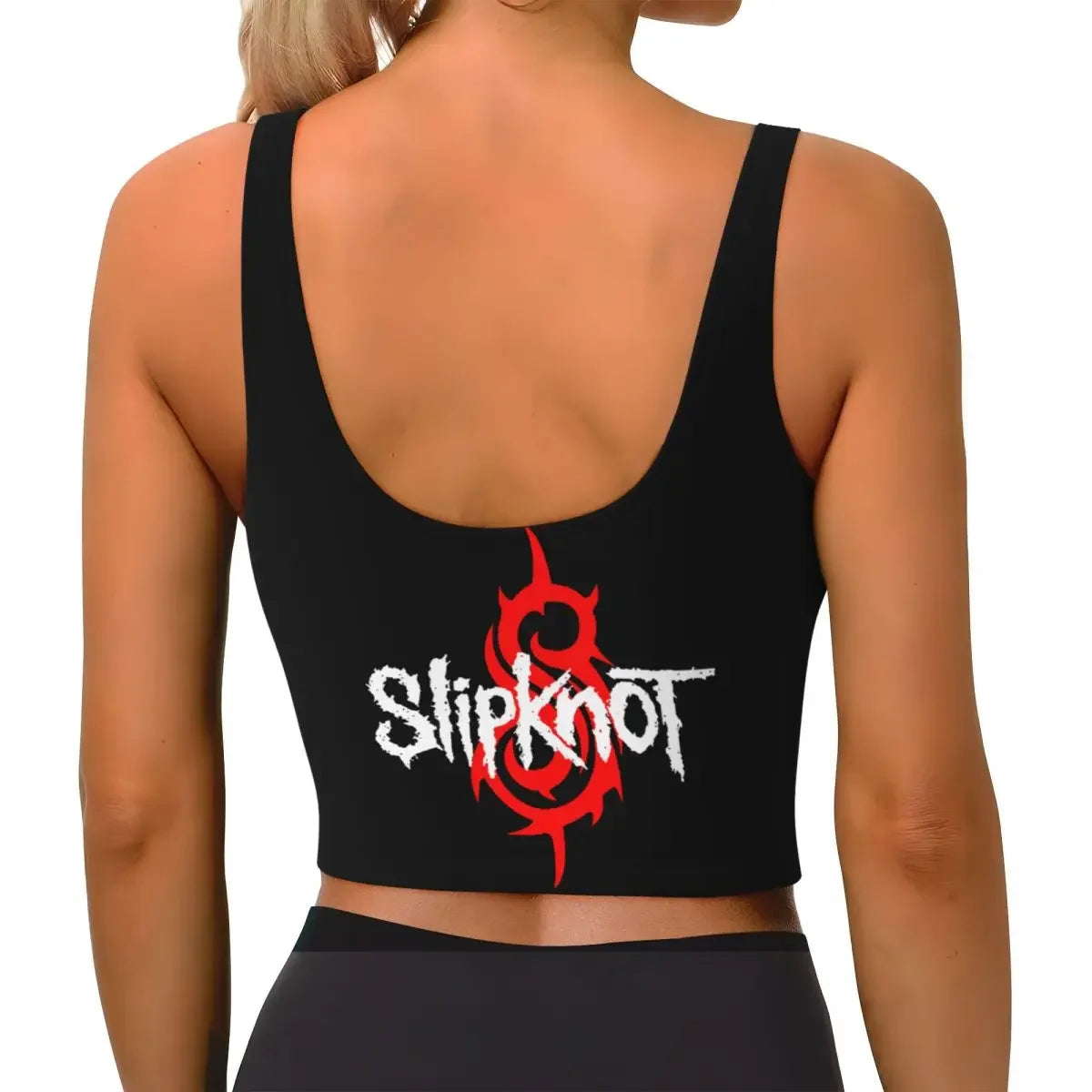 Custom Slipknots Workout Crop Tank Tops Women Heavy Metal Rock Music Running Yoga Sports Bras