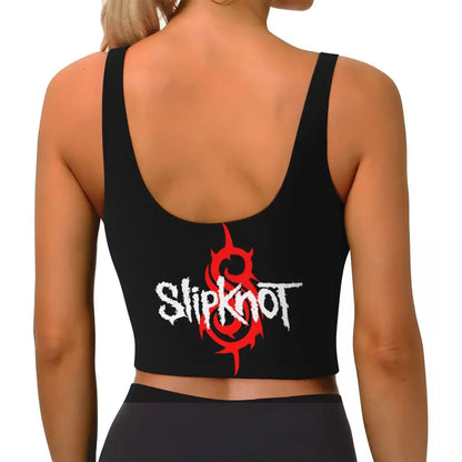 Custom Slipknots Workout Crop Tank Tops Women Heavy Metal Rock Music Running Yoga Sports Bras