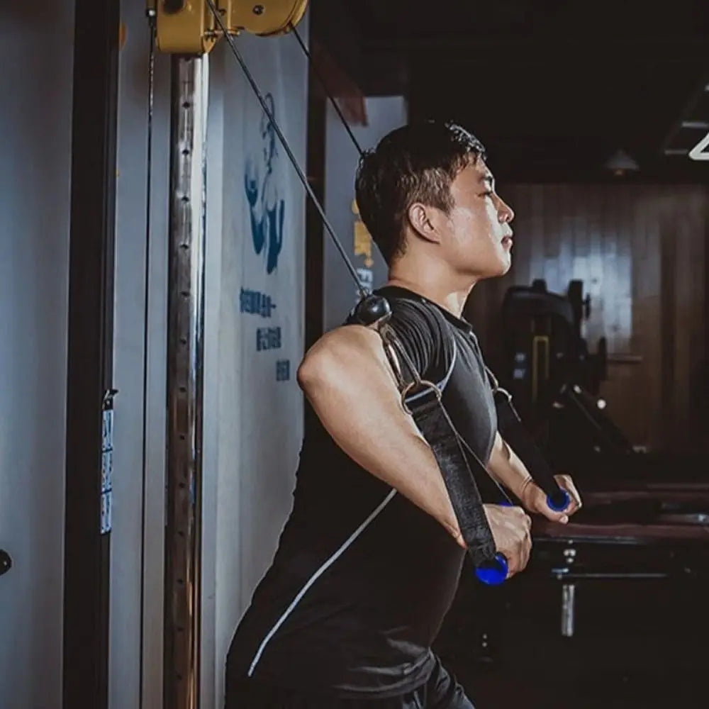 1 Pair of Multifunction Fitness Resistance Bands Handles Anti-slip Wear Resistant Nylon Webbing Grip Puller Handle TPR Strong