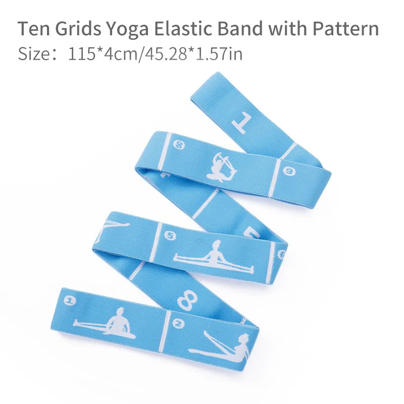 Multi-Functional Slimming Resistance Bands Yoga Strap Elastic Band 8/10/12 Grids for Latin Training, Dance, Pilates, Gymnastics