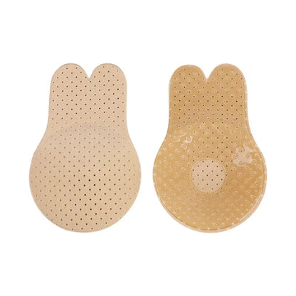 Women Push Up Bras Self Adhesive Silicone Strapless Invisible Bra Reusable Sticky Breast Lift Tape Rabbit Nipple Cover Bra Pads