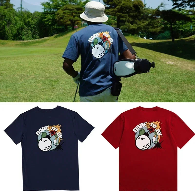 Dareplay Golf T- Shirts Summer 100% Cotton 24 New Men's and Women's Universal Golf T-shirt Outdoor Short Sleeve Top Golf Clothes