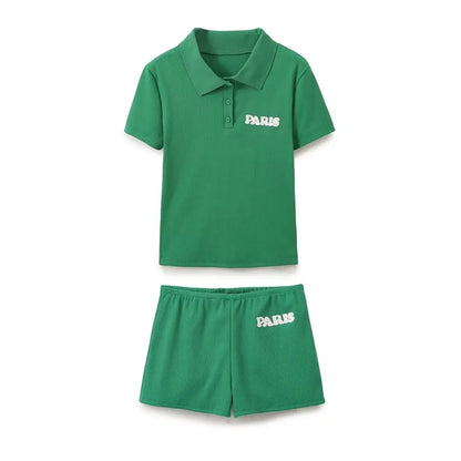 Sports Sets for Women 2 Pieces Holiday Outfits Womens Vacation Outfits Woman 2024 Elegant Casual Short Sleeve Sets