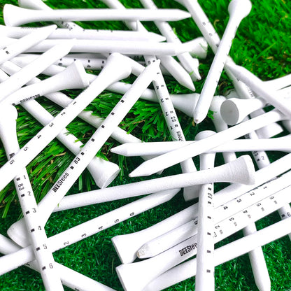50pcs Premium Wooden Golf Tees with Height Markers - Non-slip Design for Perfect Ball Position Durable Golf Accessories