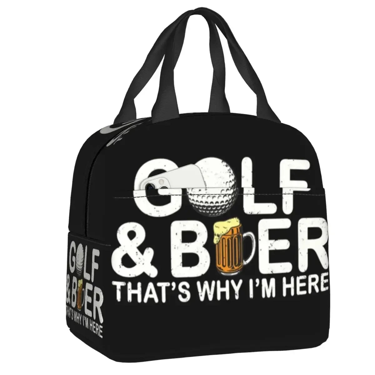 Ball Golf Insulated Lunch Bags for School Work Picnic Sports Golfing Golfer Portable Thermal Cooler Bento Box for Women Children