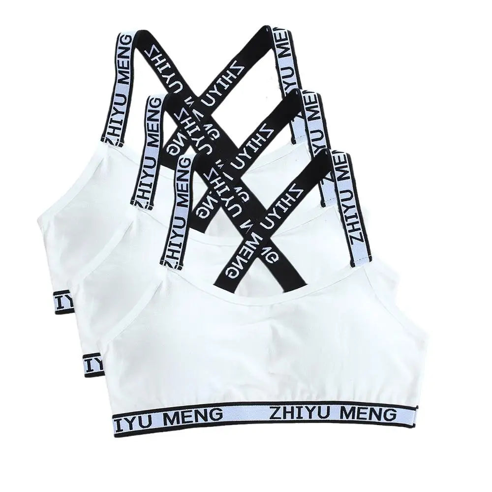 3pcs Puberty Girls Training Bras Kids Maiden Cotton Bra Underwear Teen Camisoles Tube Top Teenage Sport Bras Children's Lingerie