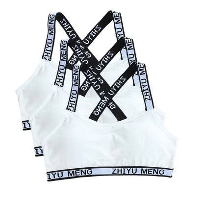 3pcs Puberty Girls Training Bras Kids Maiden Cotton Bra Underwear Teen Camisoles Tube Top Teenage Sport Bras Children's Lingerie