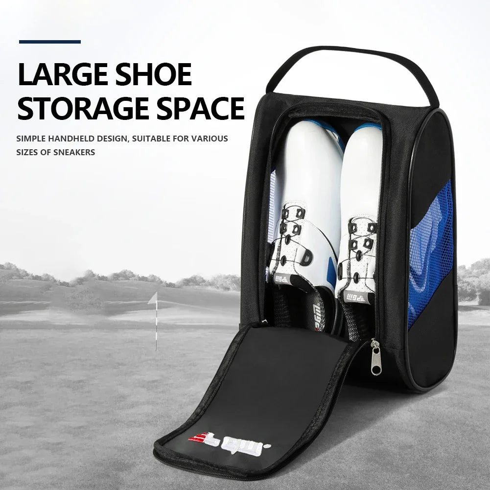 New Portable Mini Golf Shoe Bag Nylon Shoe Carrier Bags Zipper Golfball Holder Breathable Pouch Pack Tee Bag Sport Accessories