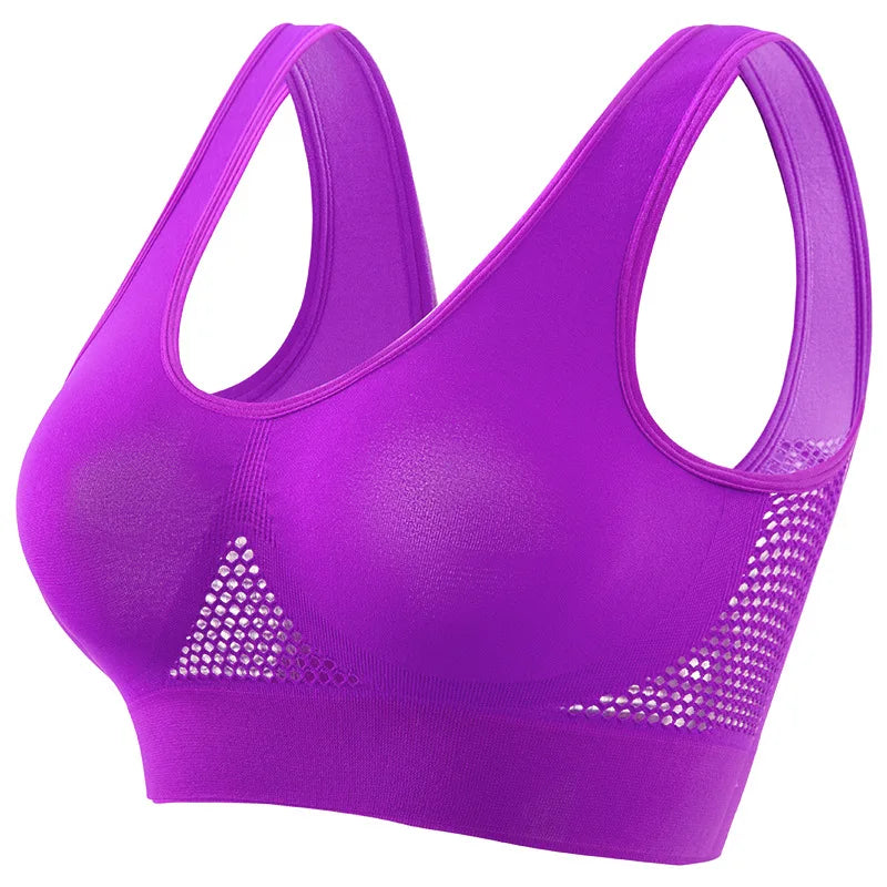 Seamless Bras For Women Breathable Hollow Sports Bra Wireless Crop Top Sexy Lingerie Push Up Brassiere Comfort Tops S-5XL