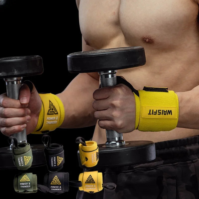 Weightlifting Wristbands Gym Military Wrist Support Crossfit Hand Grips Fitness Glove Workout Pull-ups Deadlift Protect Wrist