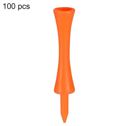 100Pcs/Set Plastic Golf Tees Wear-resisting Stable Creative 70mm Orange Plastic Golf Tees Sporting Devices for Home