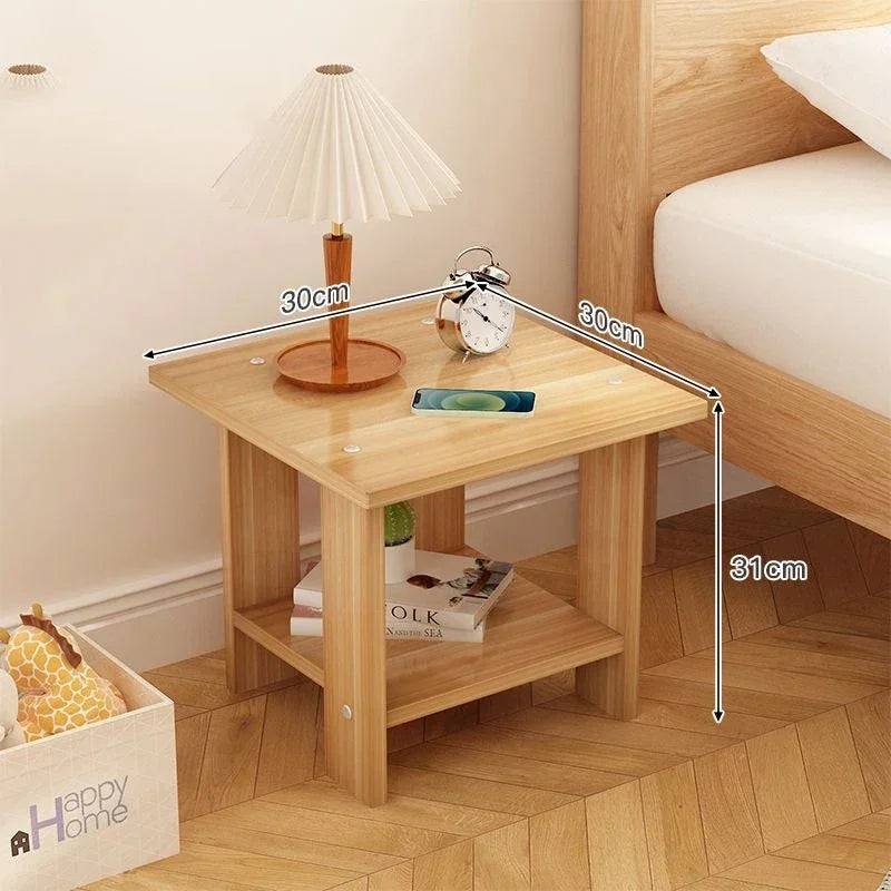 Simple Bedside Table Solid Wood Stable Load-bearing Capacity Multi-layer Stable Large Storage Area Modern Home Bedroom Furniture