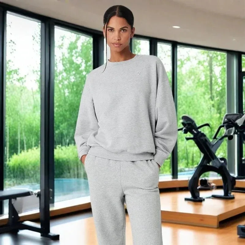 AL Yoga Top Accolade Crew Neck Pullover Comfortable Simplicity Solid Color Crew-neck Pullover Long-sleeved Hoodie Gym Tops