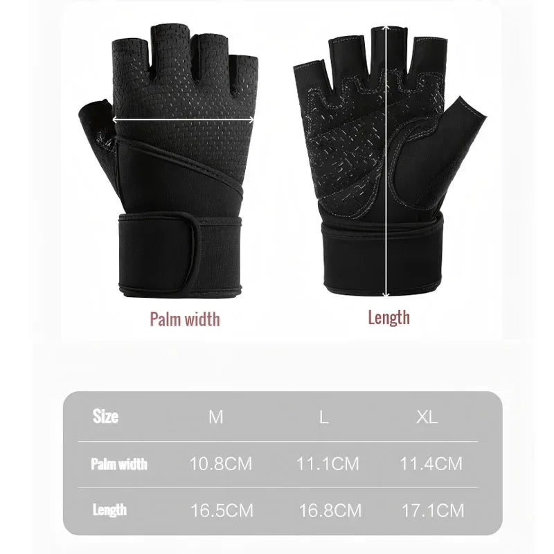 Gym Gloves Grips Anti-Skid Wrist Straps Protector for wrist training anti-slip half finger movement anti-cocoon Palm Protection