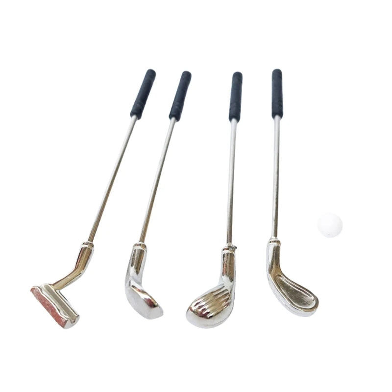 5pcs 1/12 Golf Club Set With Balls Dollhouses Accessories For Outdoor Scene Decoration And Craft Model Project Display