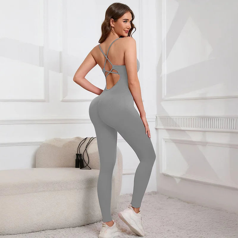 2025 Yoga Sets Gym Jumpsuits Women Sports Overalls Lycra Active Wear Fitness Clothing Workout Clothes for Women Short Outfits
