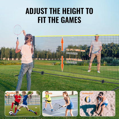 VEVOR 20FT Adjustable Badminton & Volleyball Net Set