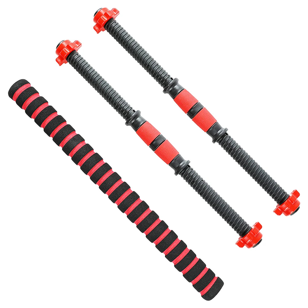 1 Set Dumbbell Connecting Rod Barbell Bars With Screw Nuts Non-Slip Dumbbell Grip Connector Dumbbell Exercise Fitness Accessory