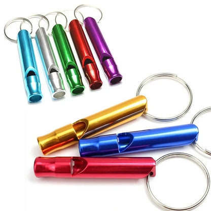 4 Pieces/set of Aluminum Alloy Small Whistle Keychain Outdoor Survival Camping Emergency Sports Safety Whistle