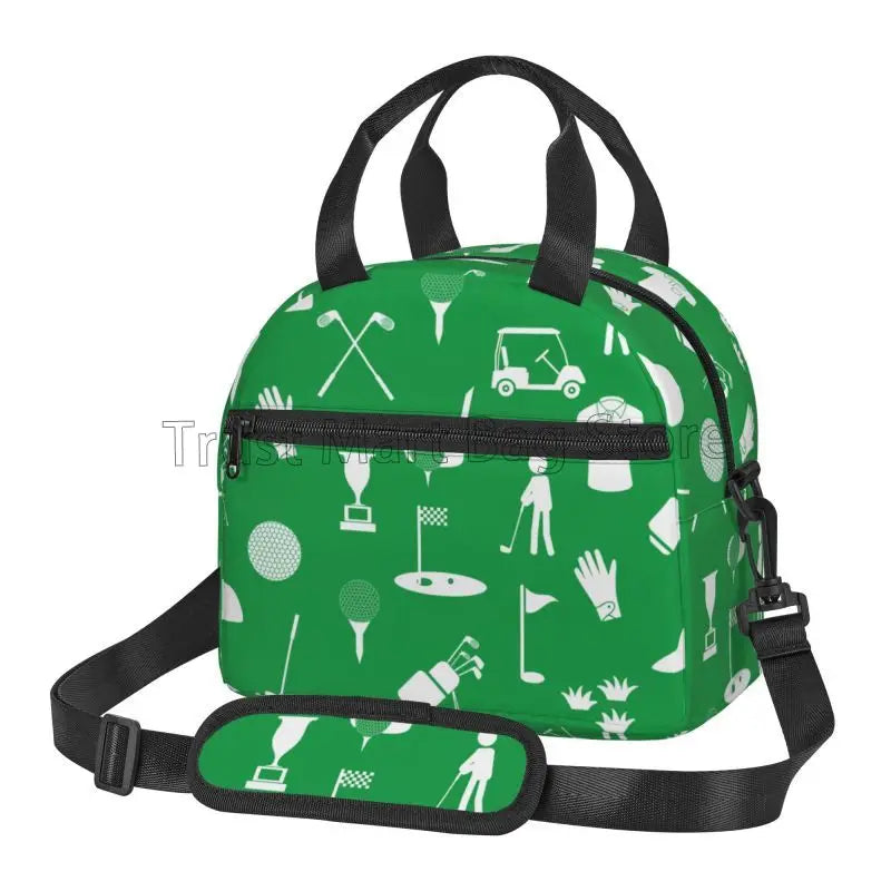 Golf Lunch Box Ball Portable Insulated Lunch Bags Reusable Cooler Tote Bag for Girls Boys Women School Work Travel Picnic Gifts
