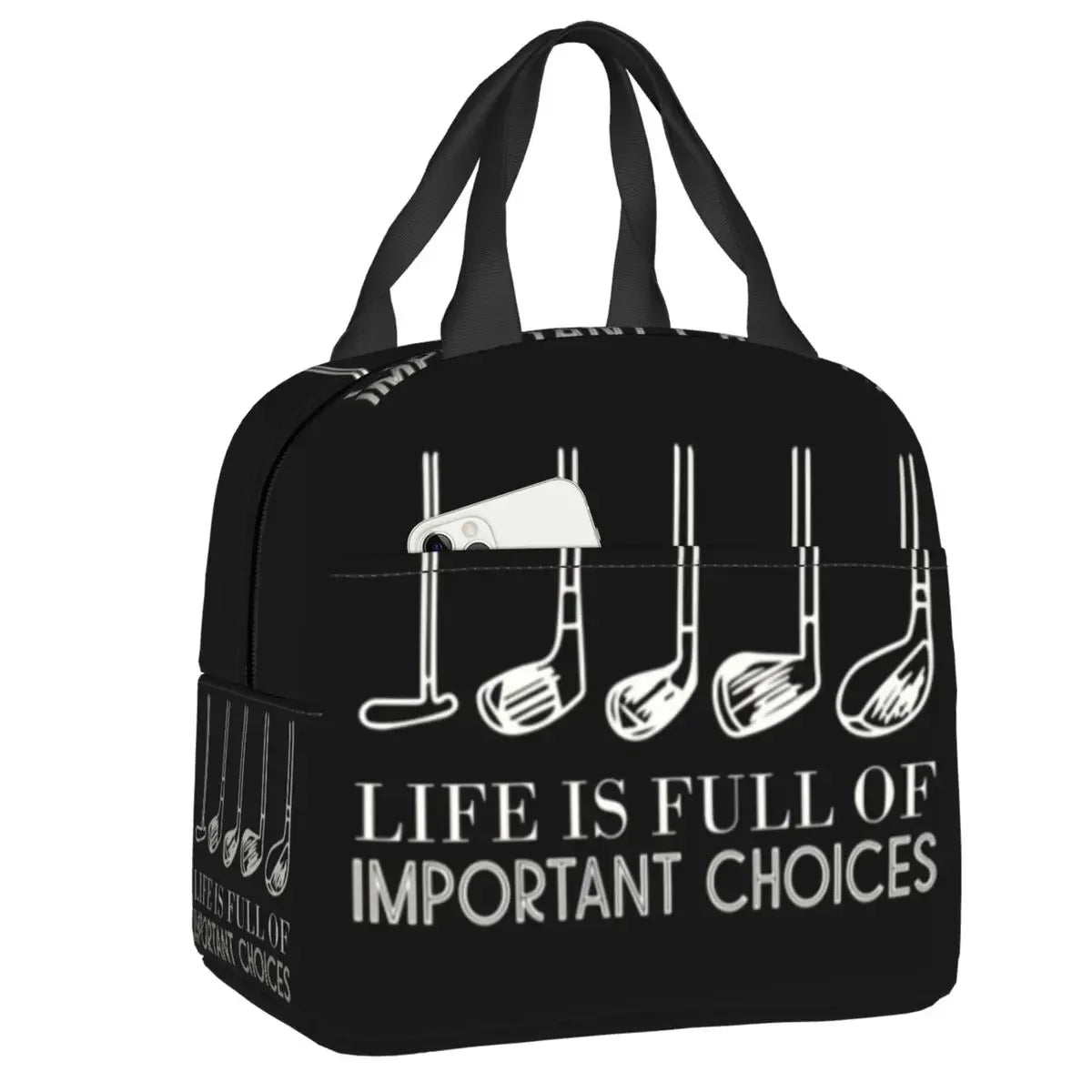 Ball Golf Insulated Lunch Bags for School Work Picnic Sports Golfing Golfer Portable Thermal Cooler Bento Box for Women Children