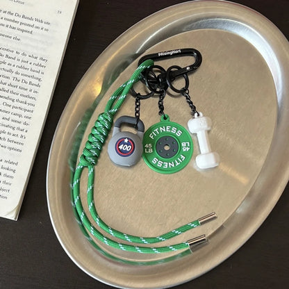 Mini Barbell Plates Key Chain with D-shaped Buckle Kettlebells Simulation Dumbbells Keyring Water Cups Creative