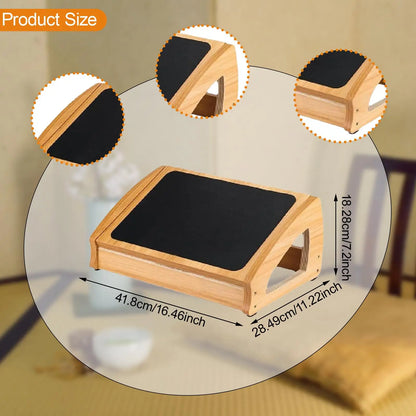 Under Desk Footrest Foot Support Ergonomic Feet Stand Desk Step Stool Desk Leg Rest Wood Foot Rest for Car Gaming Bedroom Office