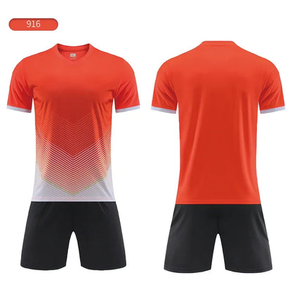 Custom Soccer Uniforms Football Training Clothing Adults Kid Clothes Short Sleeve Printing Men Boys Soccer Clothes Sets Jls916