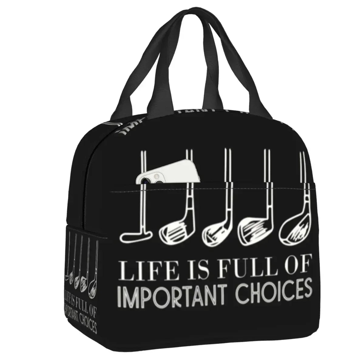Ball Golf Insulated Lunch Bags for School Work Picnic Sports Golfing Golfer Portable Thermal Cooler Bento Box for Women Children