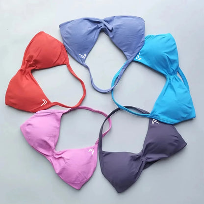 Oner Active Sport Yoga Bra Strappy Backless Yoga Gym Bra Removable Cups Women Workout Fitness Clothing Gym Top Halter Sport Bras