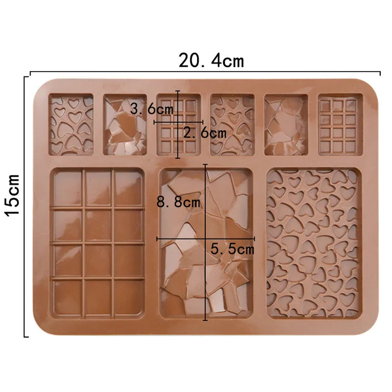Food Grade Break-Apart Chocolate Molds, Non-Stick Silicone Protein and Energy Bar Molds
