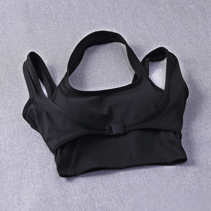 Women's High-Intensity Sports Bra - Running Yoga Top, Push-Up Support, Cross-Back Design, Built-In Layer, Outdoor-Ready