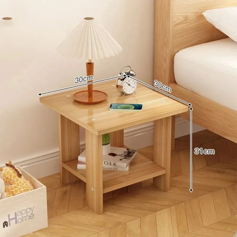 Simple Bedside Table Solid Wood Stable Load-bearing Capacity Multi-layer Stable Large Storage Area Modern Home Bedroom Furniture