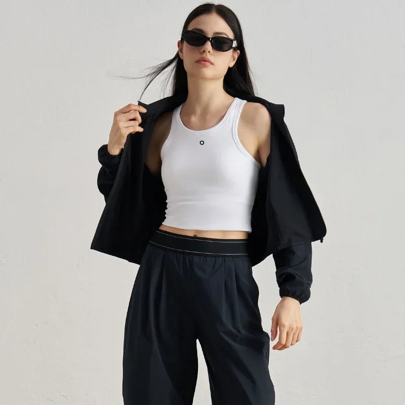 Yoga Vest Women Clothes Soft Breathable Pure Cotton Motion Fitness Womens Tops Solid Color Light Thin Wearing Outside Halter Top