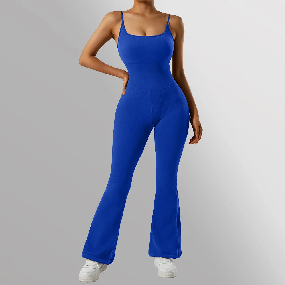 Jumpsuits Women Summer Sleeveless Yoga Clothing Solid Bodycon Rompers Backless Fashion Casual Streetwear Sporty Overall Women