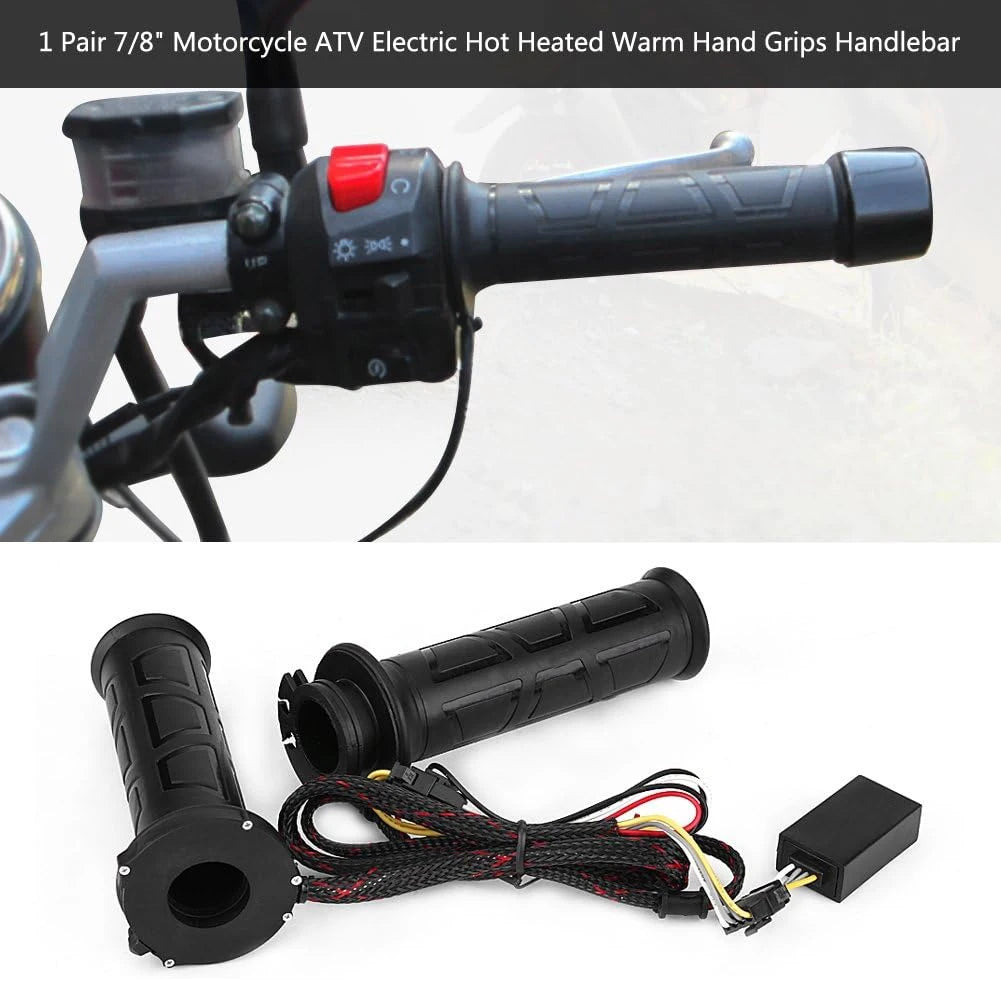 Heated Grips for Motorcycle 1 Pair 12W-24W 12V 22Mm(7/8") Universal Motorcycle Electric Heated Hand Grips Handlebar