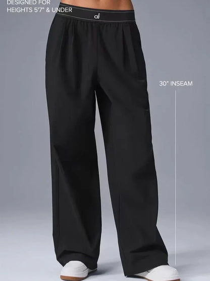 2025 Sports Yoga Pants Women High Waist Summer Casual Straight Leg Pants Comfortable Versatile Solid Trousers Women Clothing