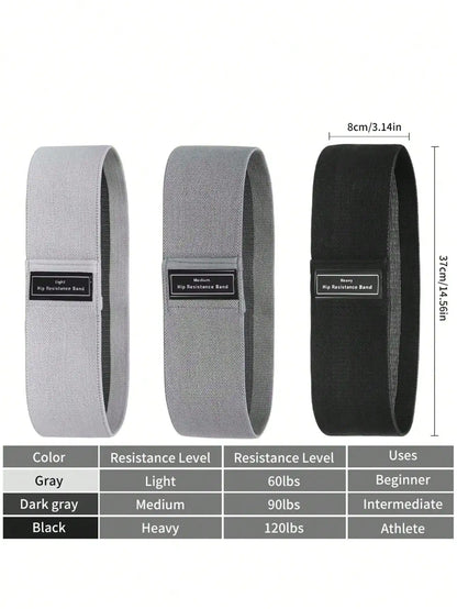 3-Pack Elastic Resistance Band for Legs and Buttocks Training - Ideal Choice for Home Exercise and Body Relaxation, Durable Polyester Blended Material